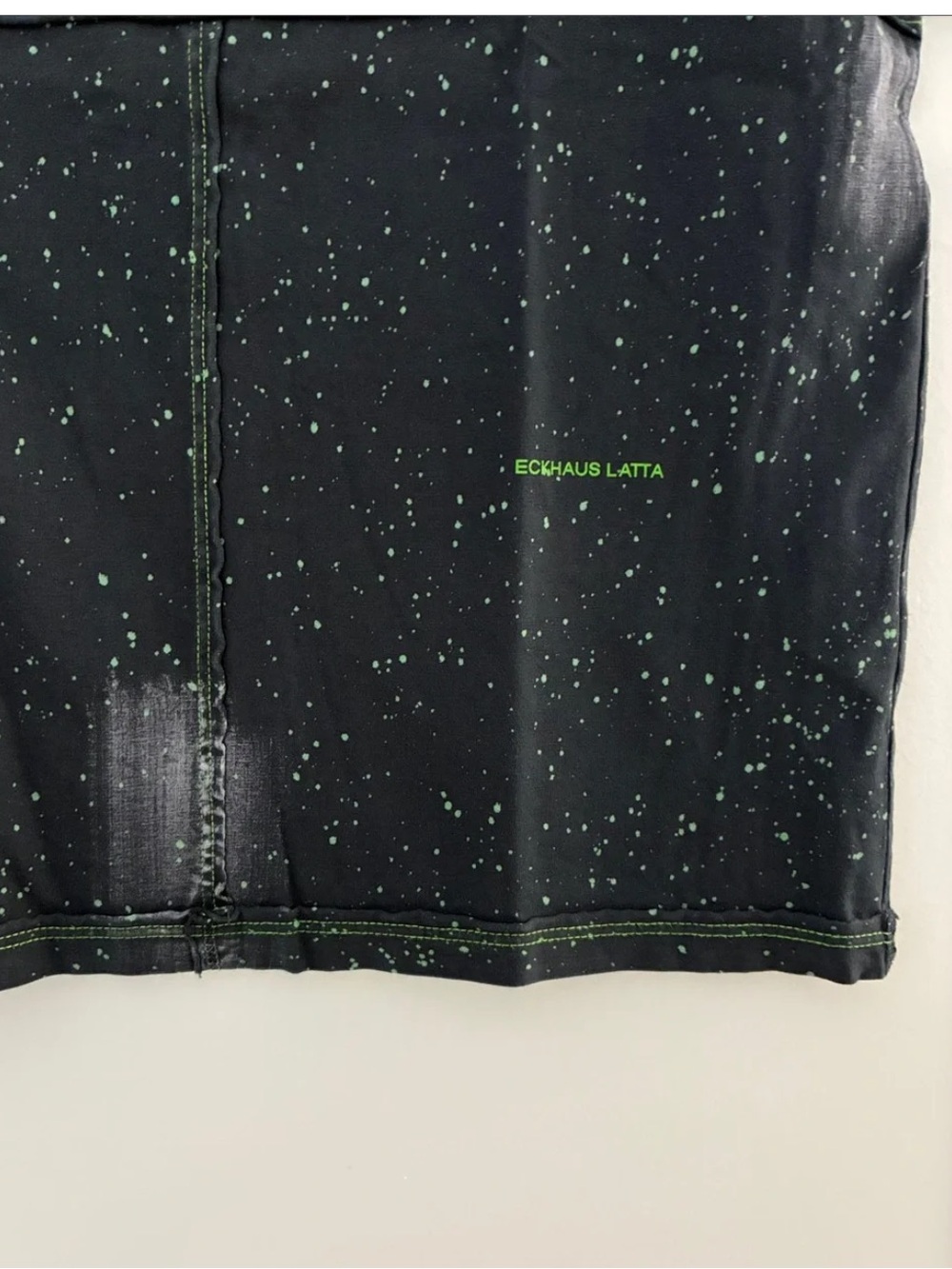 ECKHAUS LATTA LAPPED Black Distressed Graphic Cotton T-Shirt - Picture 3 of 4